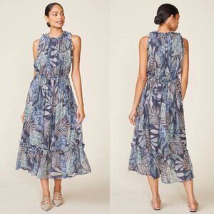 Anthem the Label Printed Ruffle Midi Dress NEW